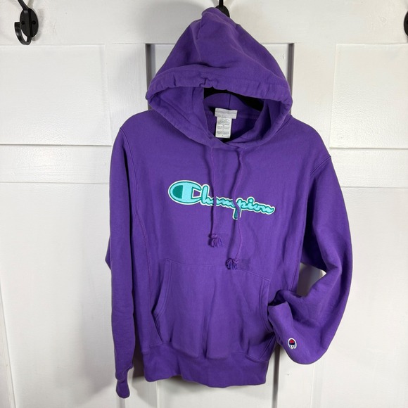 Champion Other - Vintage‎ Reverse Weave Champion Purple Hoodie Warm Up Large